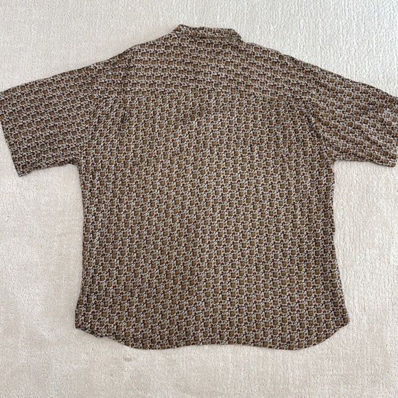 NAK Men’s Short Sleeve 100% Rayon XL Button Down Lightweight Print Dress Shirt - Picture 7 of 12